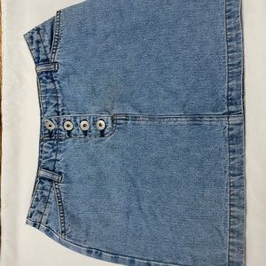 Express Blues Button Fly Denim Miniskirt size 3/4